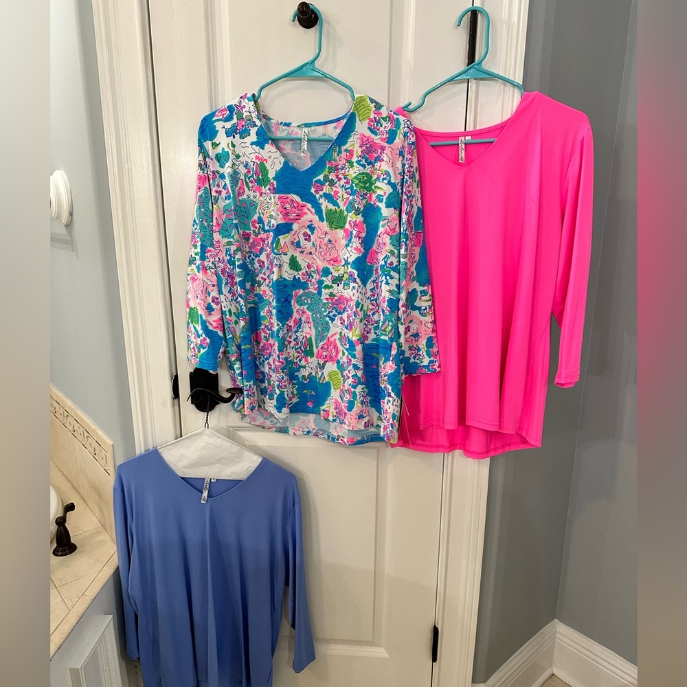 Lulu B Women’s Size XL Tops.. SPF 50+. Fabric has a cooling effects. 3 Tops.